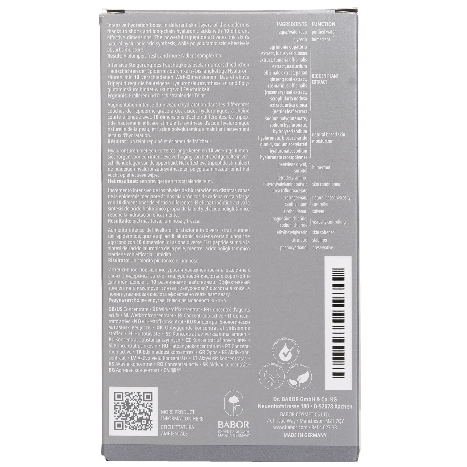Babor 10D Hyaluronic Acid Ampoule Serum Concentrate 7 x 2ml