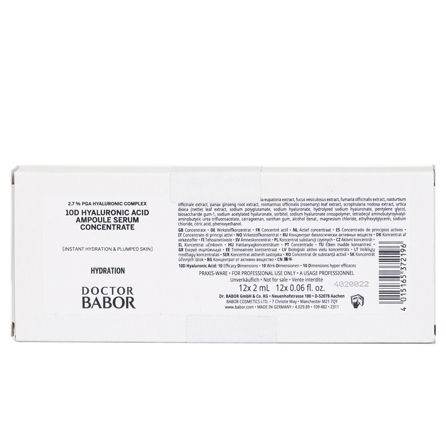 Babor 10D Hyaluronic Acid Ampoule Serum Concentrate 48ml