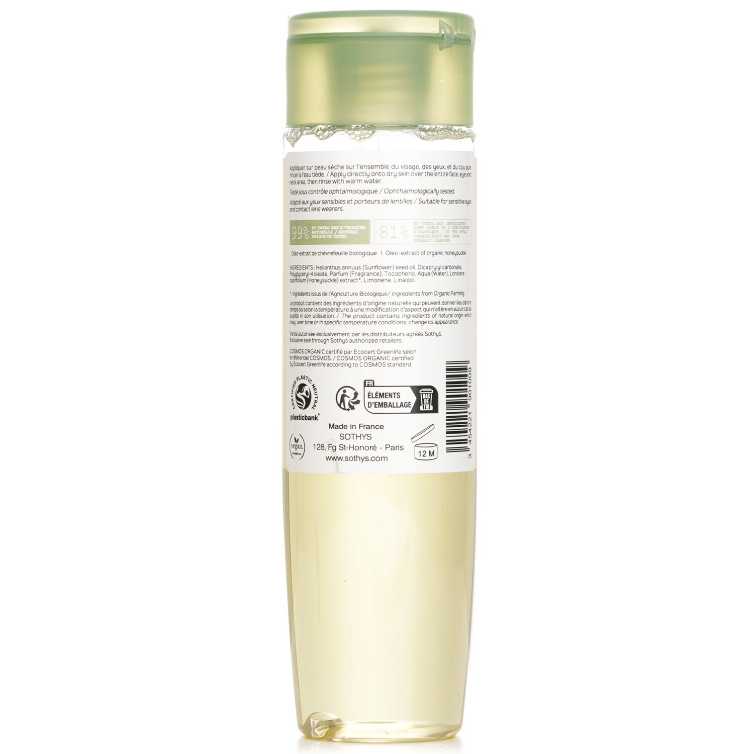 Sothys Organics Cleansing Oil For Face And Eyes 200ml