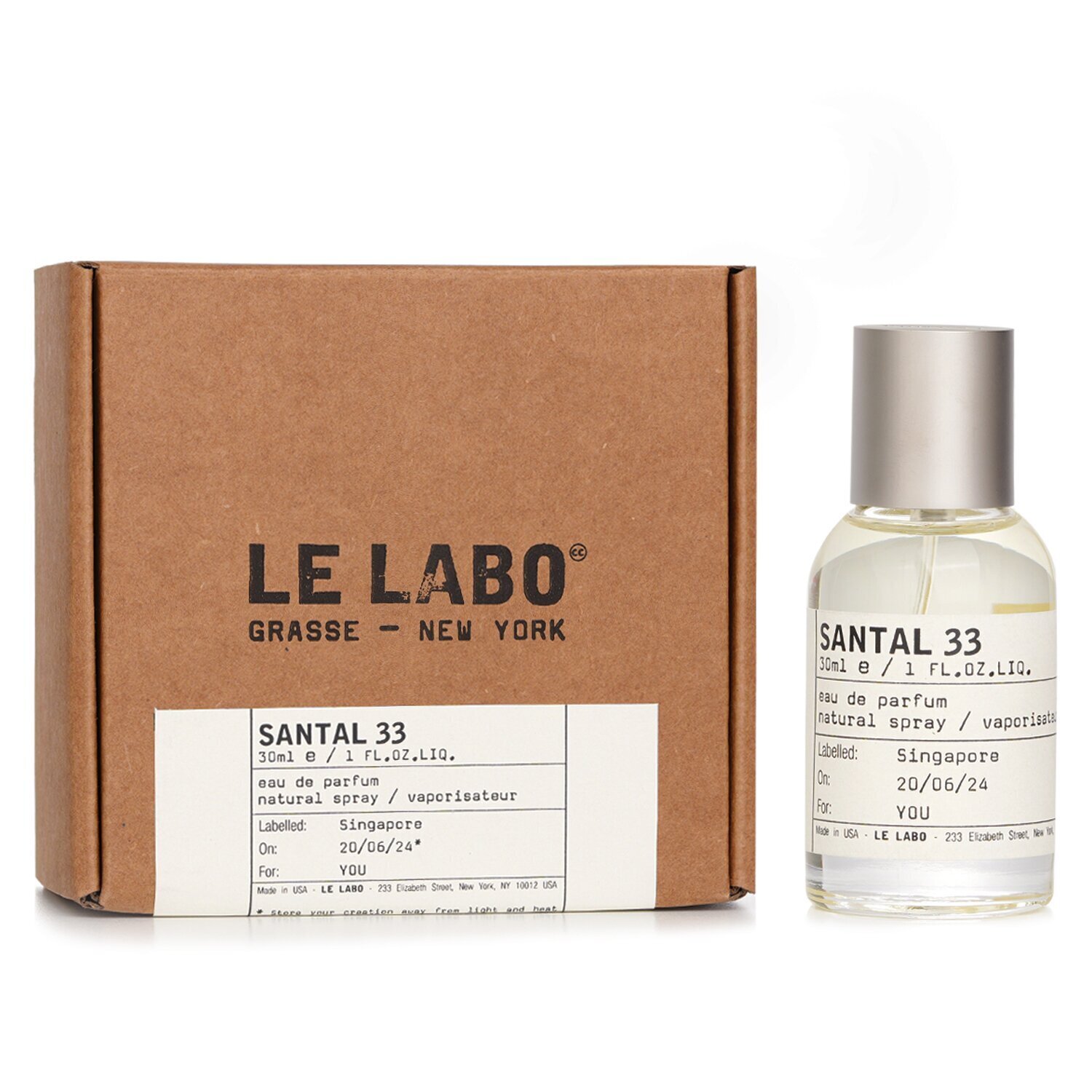 Le Labo Santal 33 Eau De Parfum Spray (Unboxed) 30ml