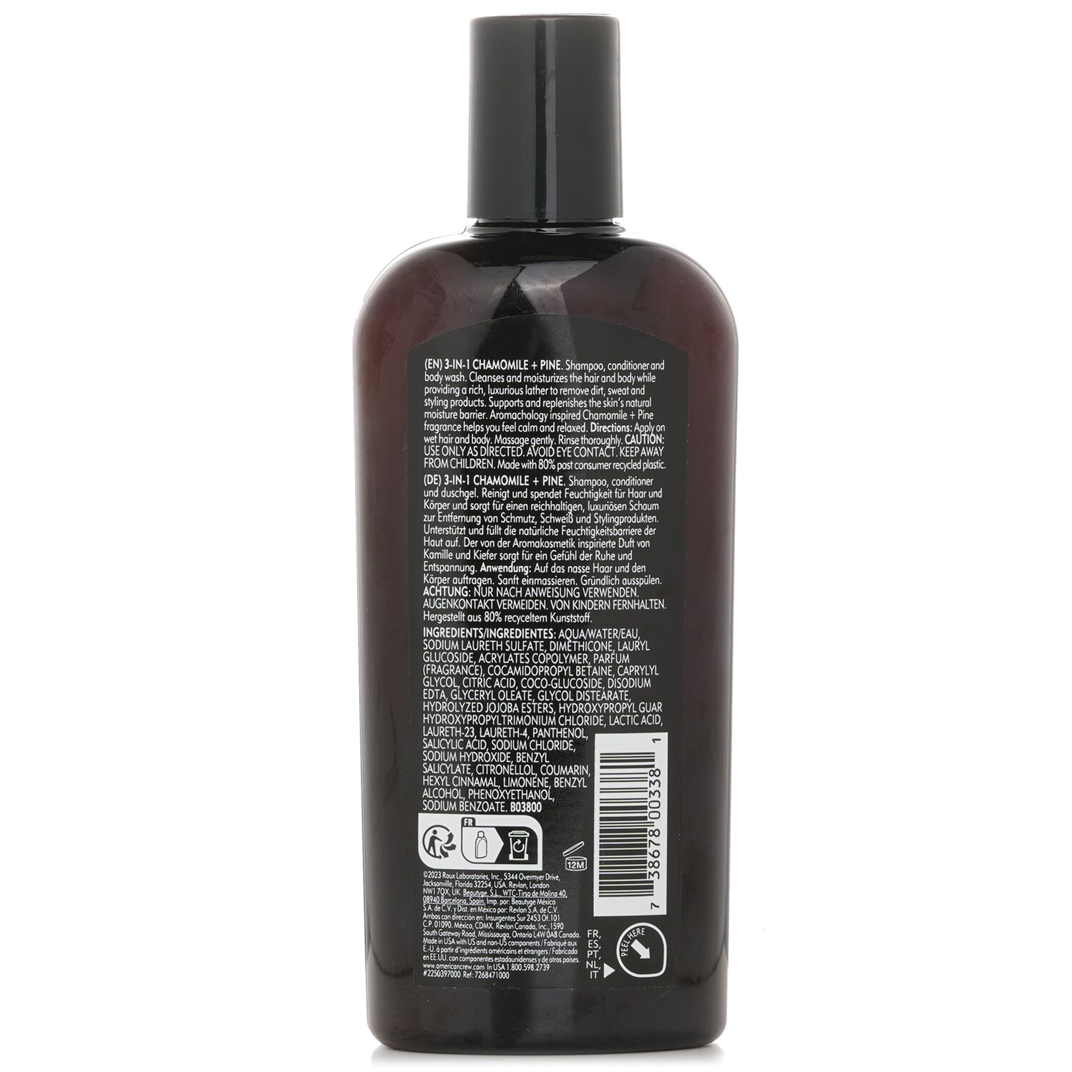American Crew 3-in-1 Chamomile + Pine Shampoo, Conditioner And Body Wash 250ml/8.4oz