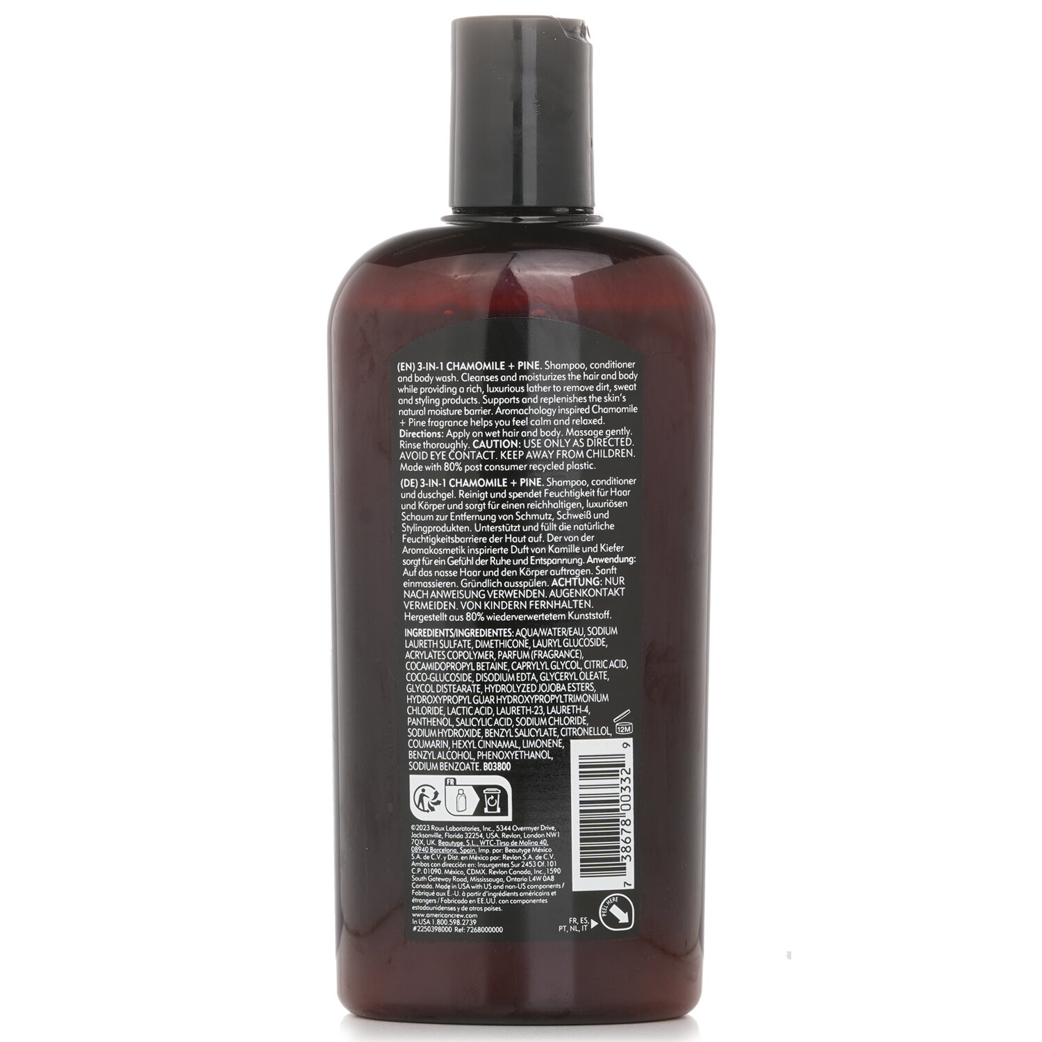 American Crew 3-in-1 Chamomile + Pine Shampoo, Conditioner And Body Wash 450ml/15.2oz