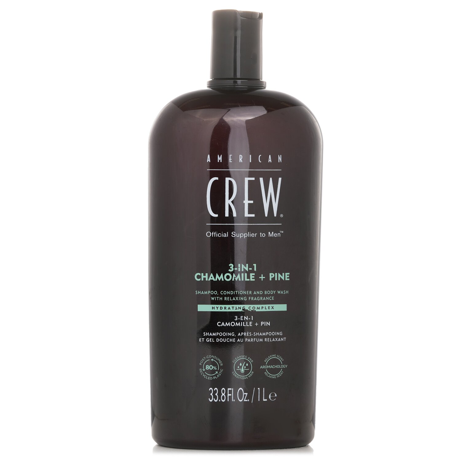 American Crew 3-in-1 Chamomile + Pine Shampoo, Conditioner And Body Wash 1000ml/33.8oz