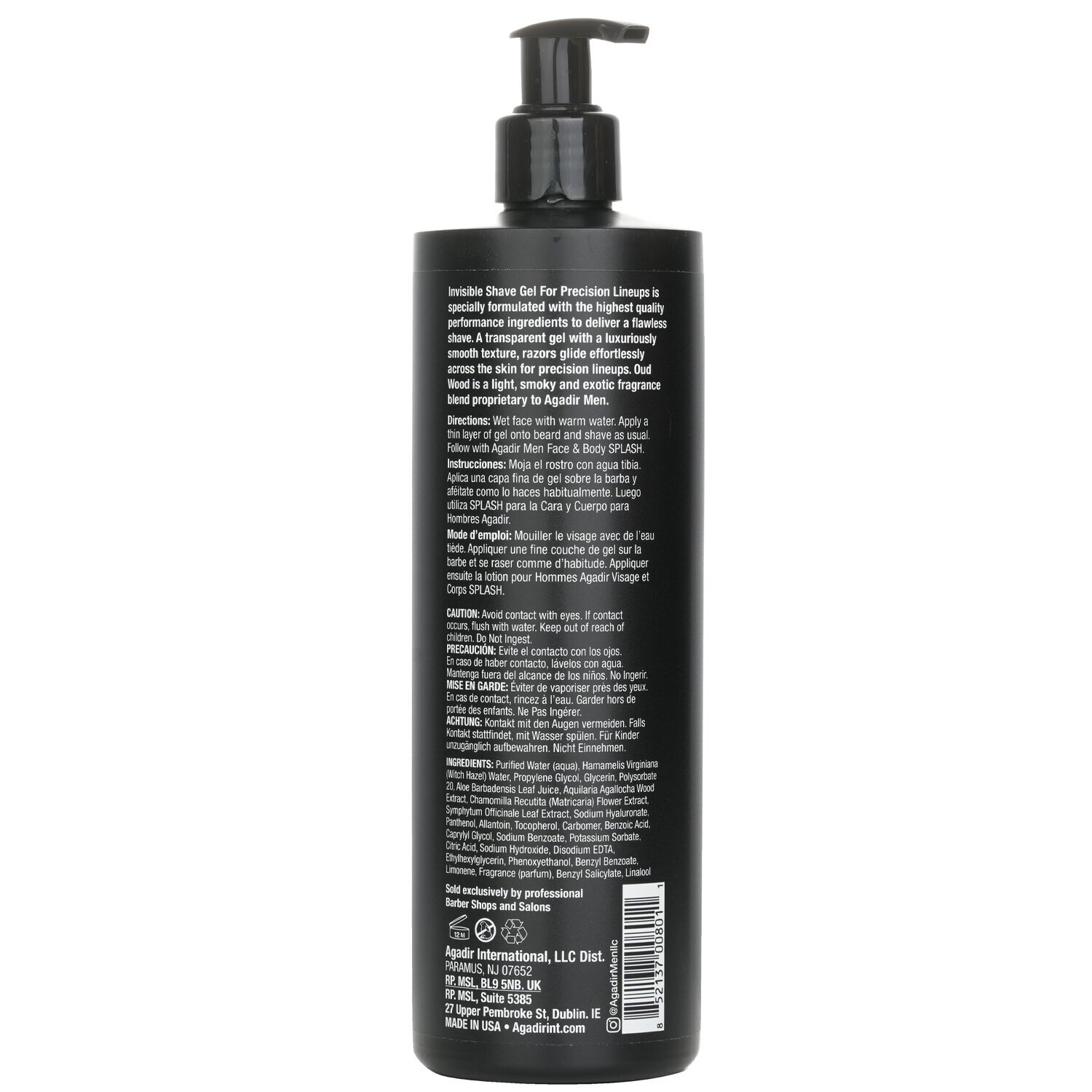 Agadir Argan Oil Agadir Men Gel de Afeitar Invisible - Oud Wood 473ml/16oz