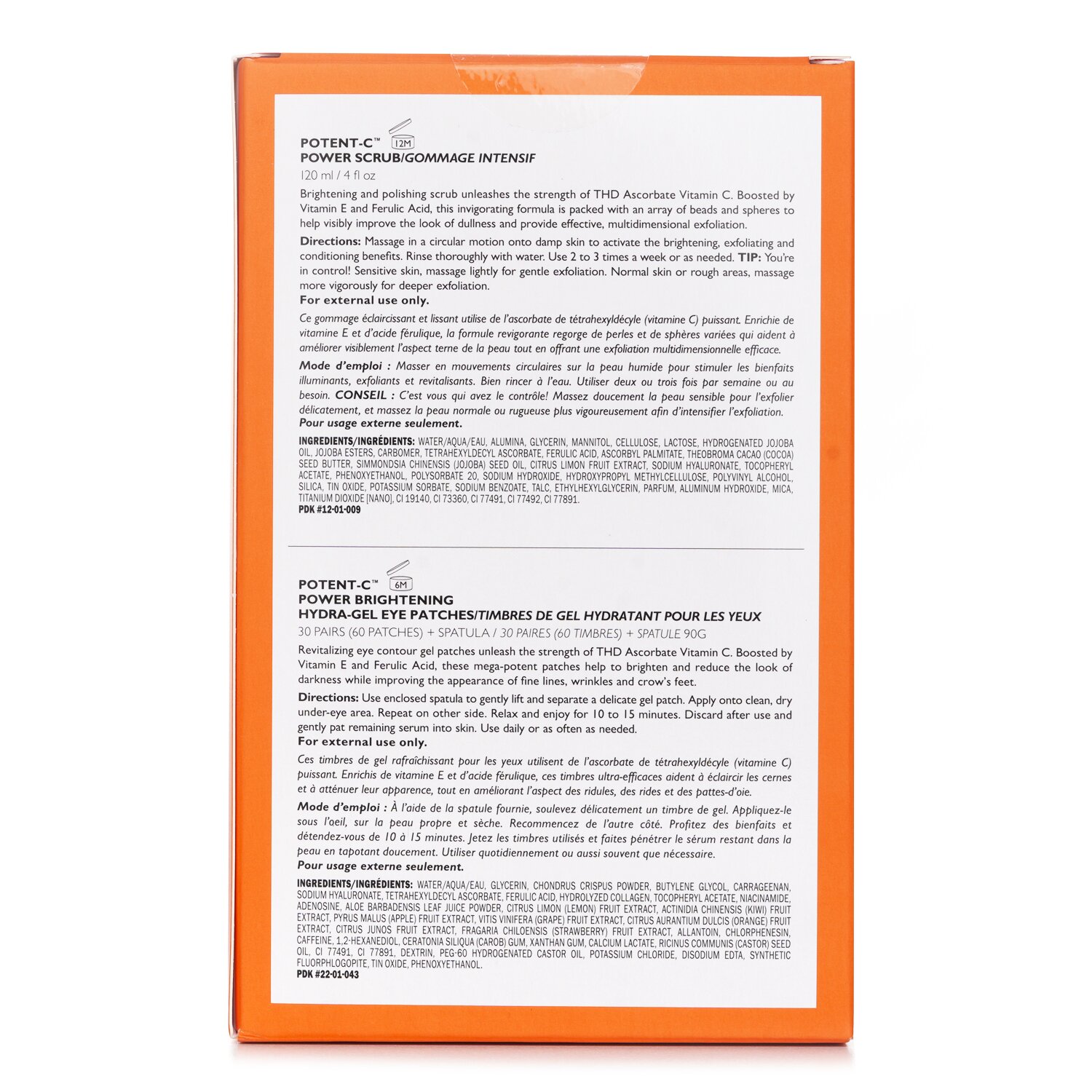 Peter Thomas Roth Full Size Potent C Vitamin C Brighteners 2 Piece Kit: Potent C Power Scrub 120ml + Potent C Hydra Gel Eye Patches 30pairs 2pcs