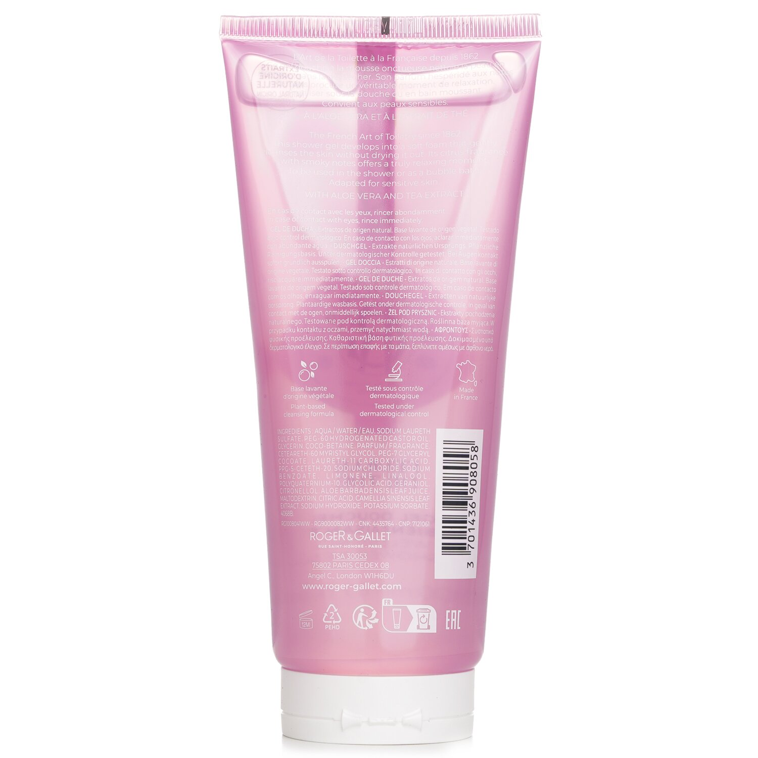 Roger & Gallet Feuille De The Wellbeing Shower Gel 200ml