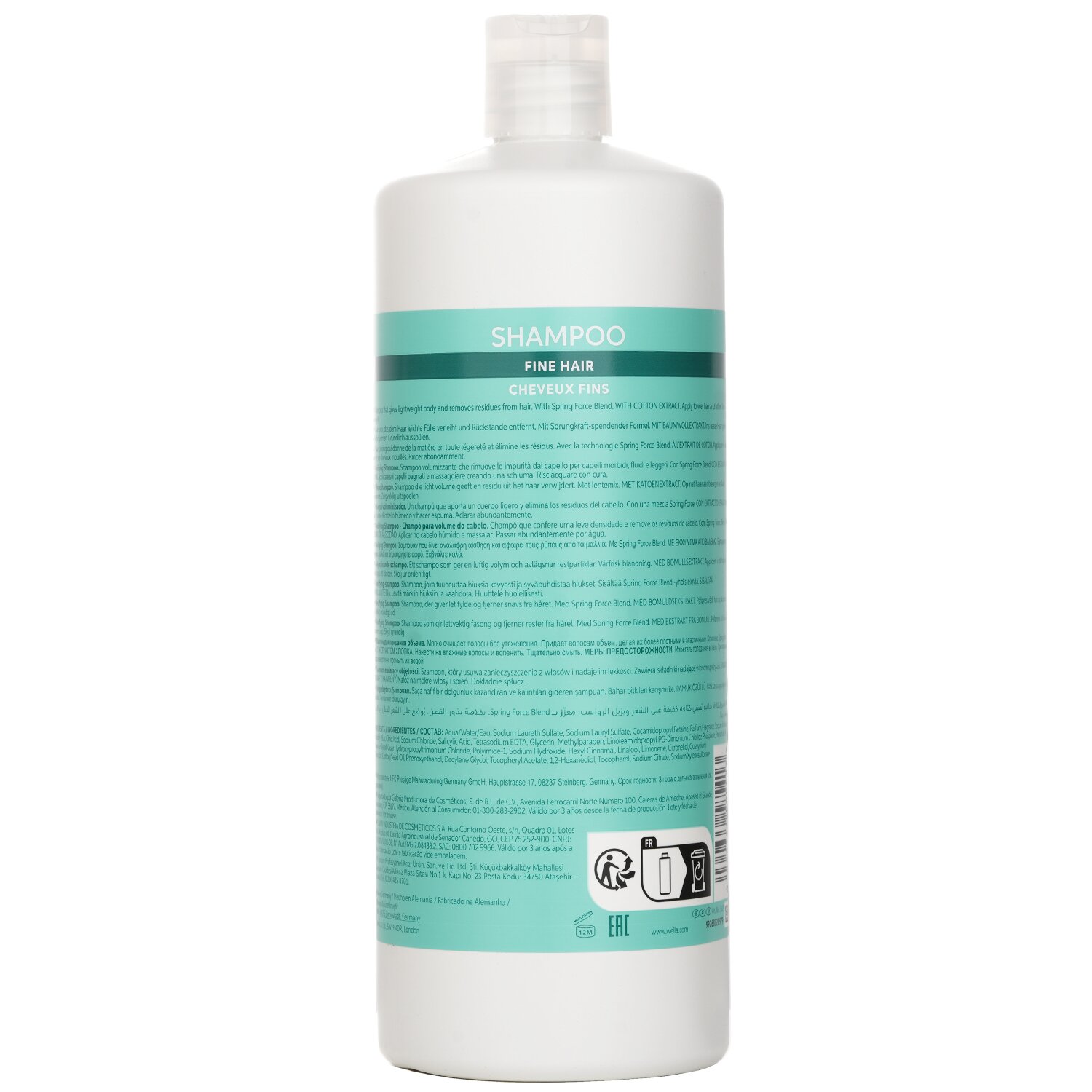 Wella Invigo Volume Boost Shampoo With Cotton Extract Fine Hair 1000ml