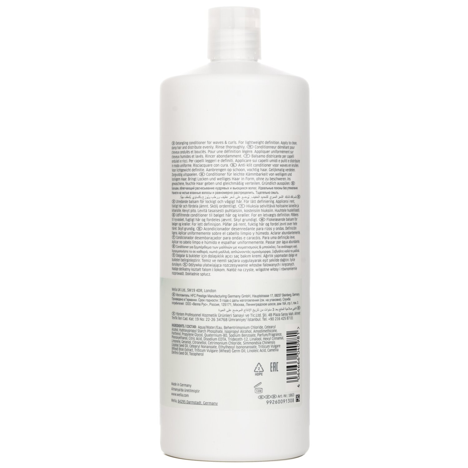 Wella Nutricurls Waves & Curls Detangling Conditioner 1000ml