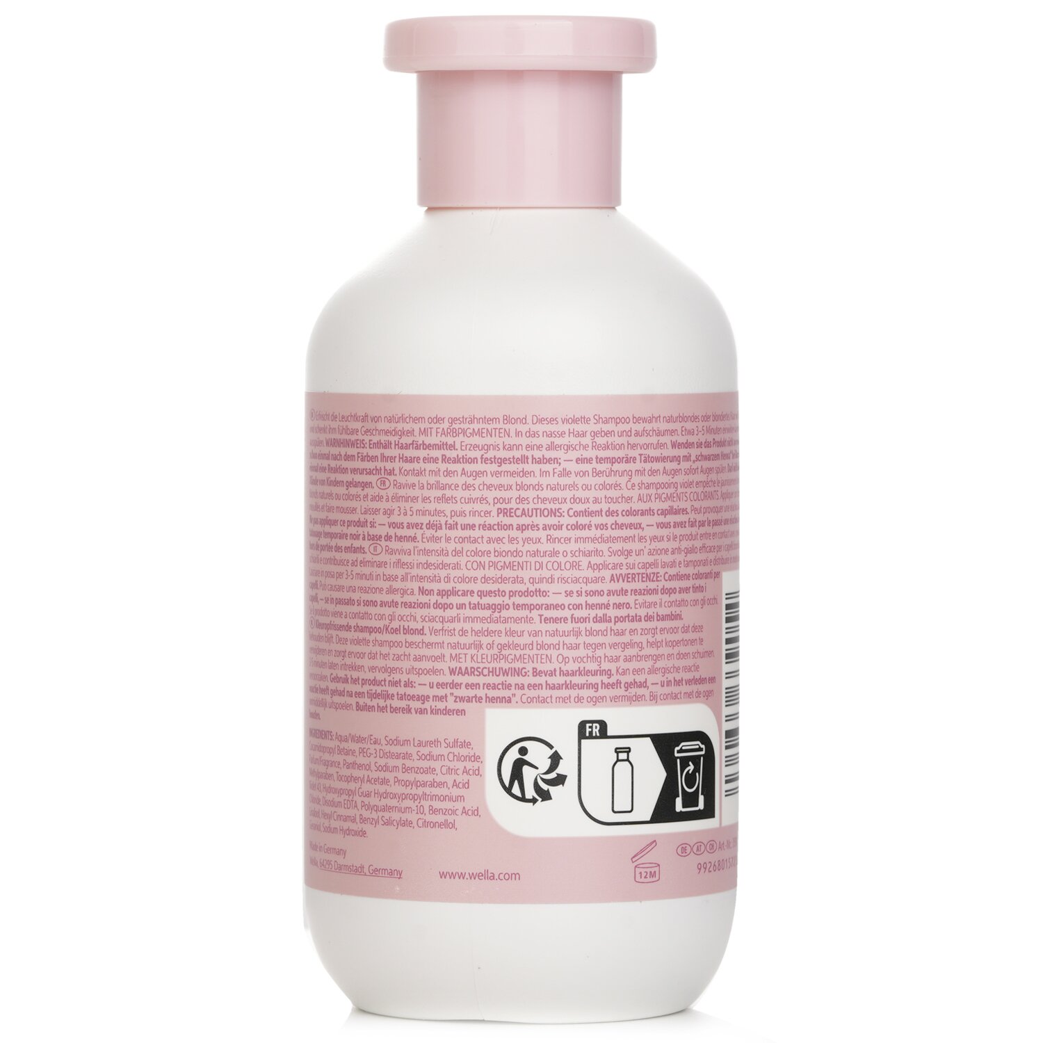 Wella Invigo Blonde Recharge Shampoo With Purple Pigments Highlighted, Cool Blonde Or Silver Hair 300ml