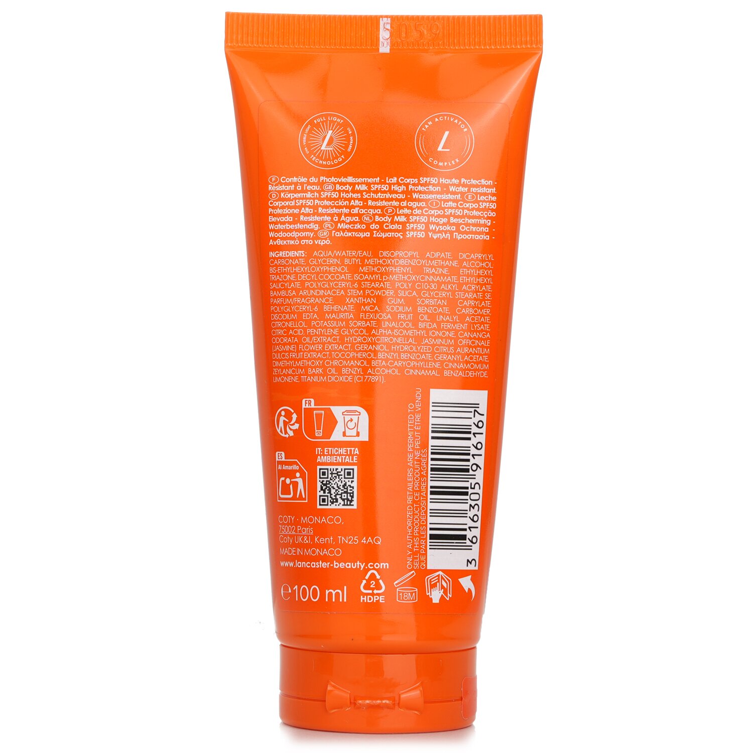 Lancaster Sun Beauty Body Milk SPF 50 100ml