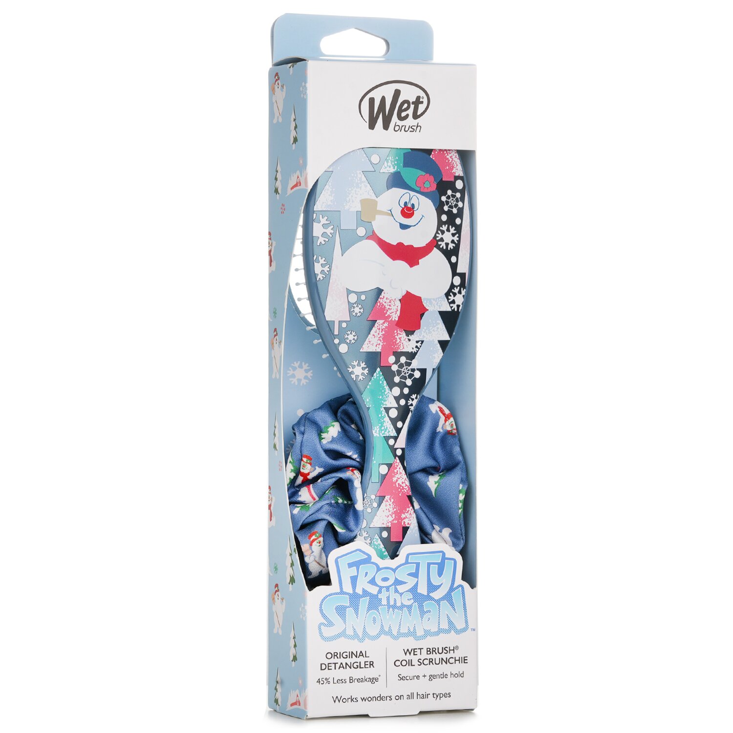 Wet Brush Original Detangler Frosty + Scrunchie Hair Brush 1pc