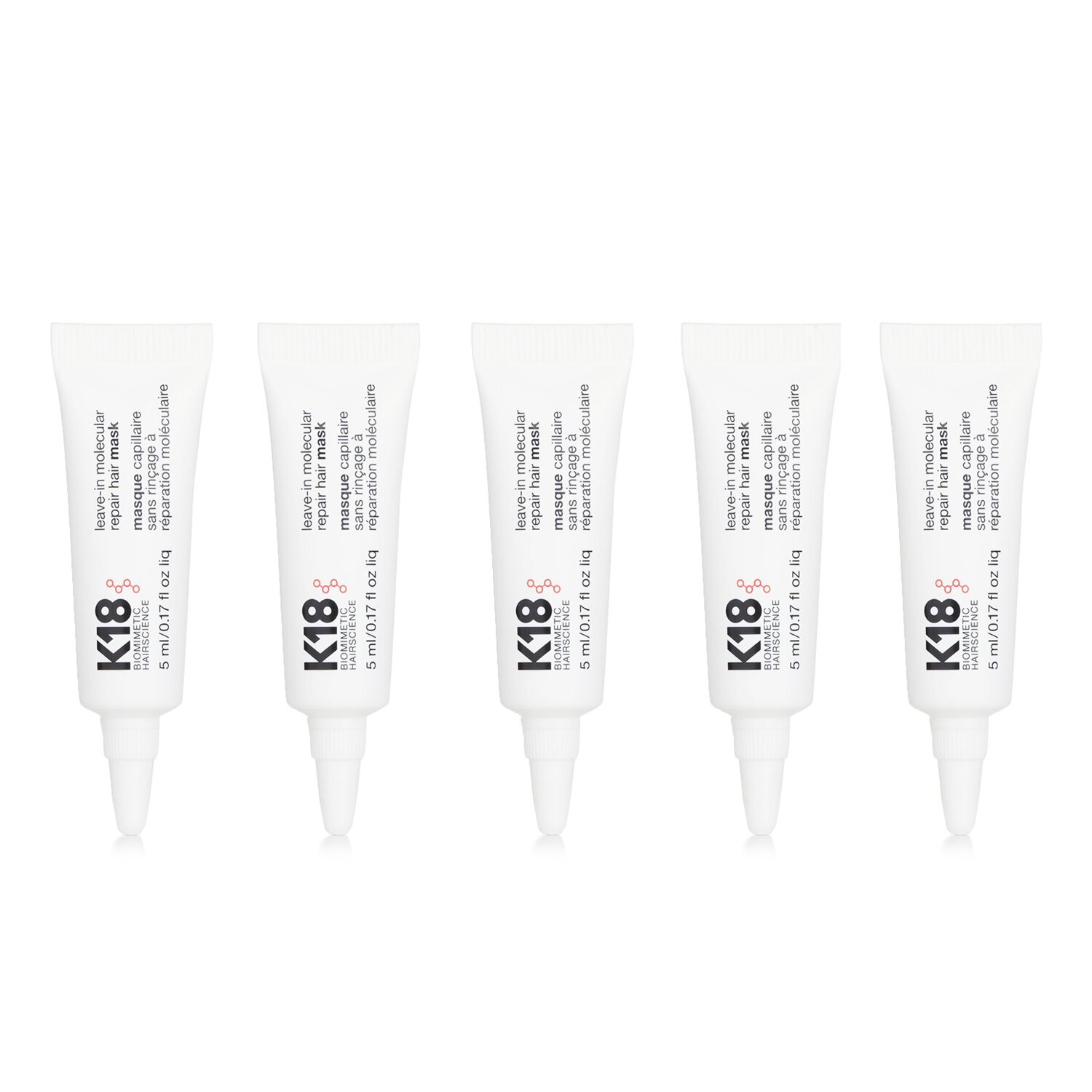 K18 【Super Saver Pack】Leave-In Molecular Repair Hair Mask 5ml/0.17oz x5