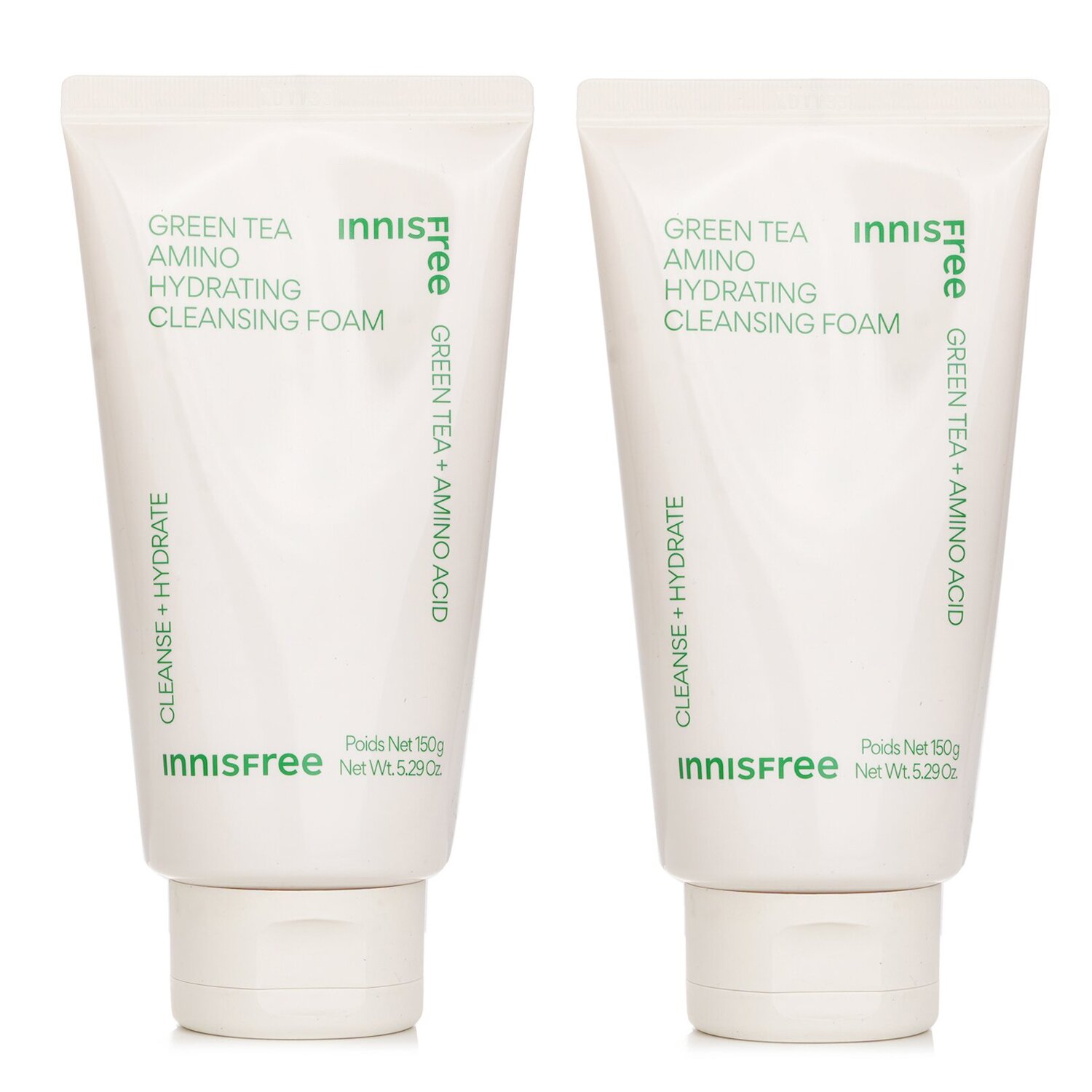 Innisfree 【1+1 Set】Green Tea Hydrating Amino Acid Cleansing Foam 150g/5.29oz x2