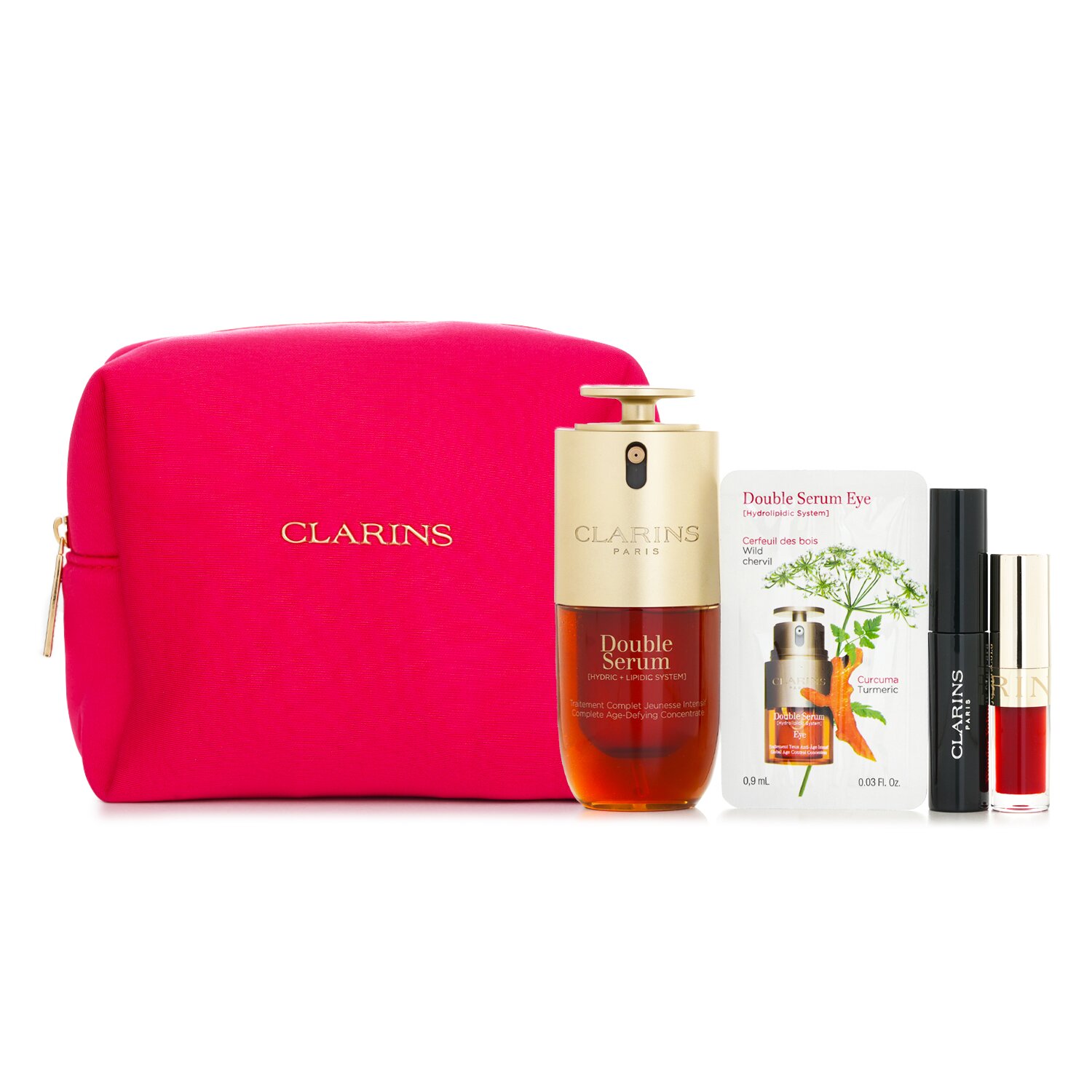 Clarins Favourites Set: Double Serum 30ml+Lip Comfort Oil 4pcs