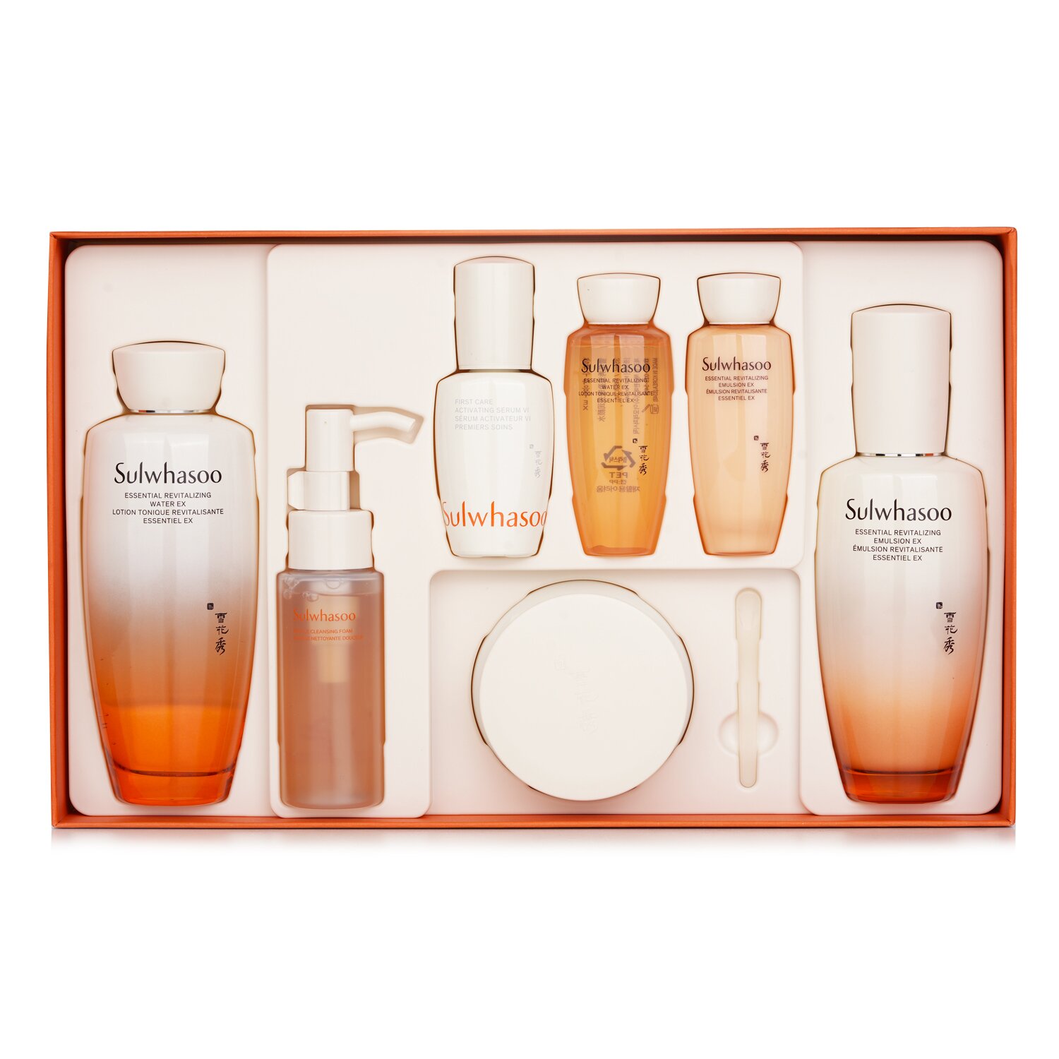 Sulwhasoo Essential Firming Care Set: Essential Revitalizing Water EX 150ml+Essential Revitalizing Emulsion EX 125ml+Essential Firming 3pcs