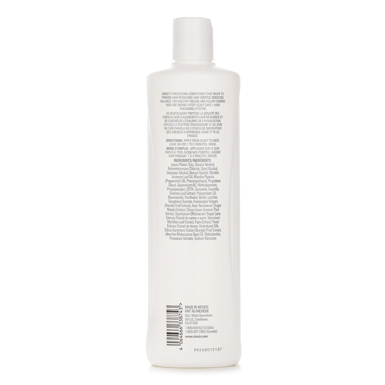 Nioxin 理安善  Density System 3 Scalp Therapy Conditioner (Colored Hair, Light Thinning, Color Safe) 500ml/16.9oz