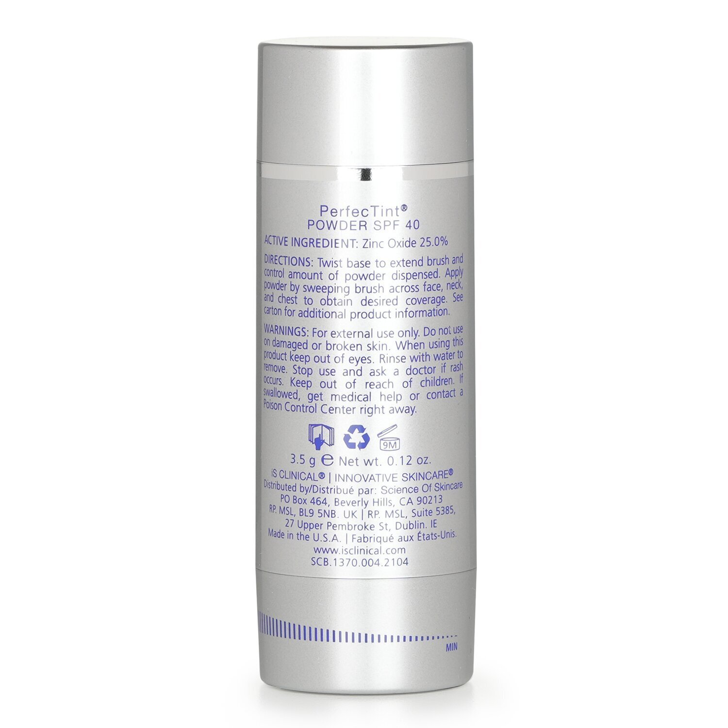 IS Clinical Perfectint Powder SPF 40 Sunscreen Cream (1 Brush + 2 Cartridges) (Unboxed) 3.5g/0.12oz