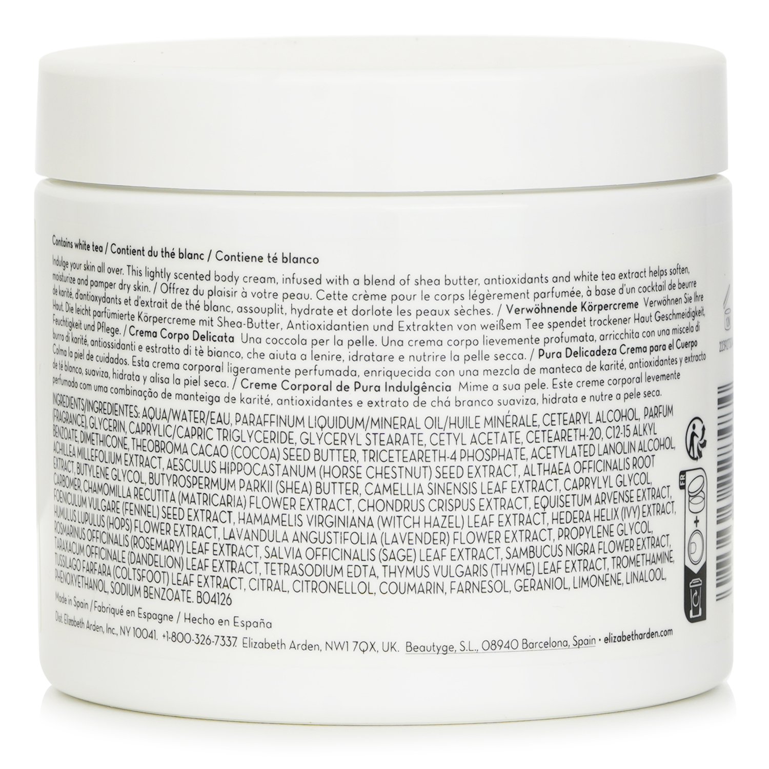 Elizabeth Arden White Tea Wild Rose Pure Indulgence Body Cream 400ml