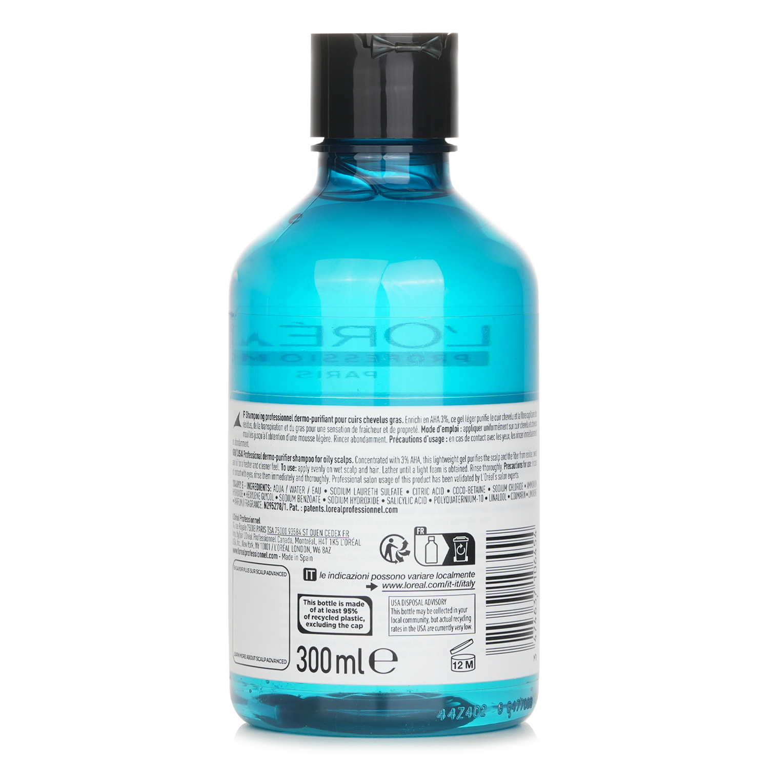 L'Oreal Scalp Advanced Anti Gras Oiliness Professional Shampoo 300ml