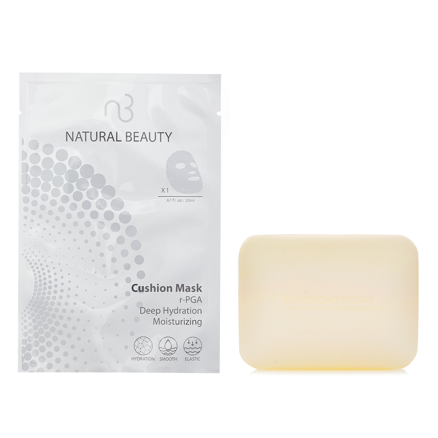 La Roche Posay La Roche Posay Lipikar Surgras Cleansing Bar(Random Packaging) 150g X Natural Beauty r-PGA Deep Hydration Moisturizing Cushion Mask (Exp Date: 01/2026) 6x 20ml 2pcs