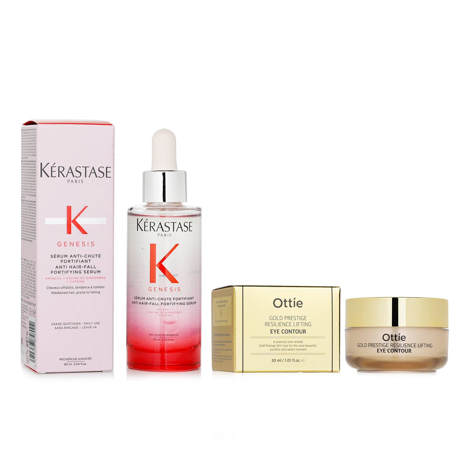 Kerastase Kerastase Genesis Anti Hair-Fall Fortifying Sérum (Weakened Hair, Prone to Falling) 90ml X Ottie Gold Prestige Resilience Lifting Eye Contour 30ml 2pcs
