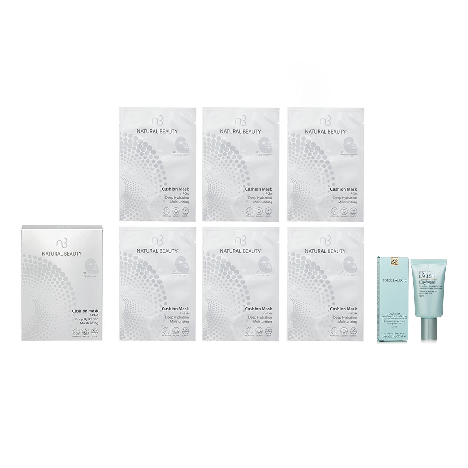 Estee Lauder Estee Lauder DayWear Sheer Tint Release Advanced Multi-Protection Anti-Oxidant Moisturizer SPF 15 50ml X Natural Beauty r-PGA Deep Hydration Moisturizing Cushion Mask (Exp Date: 01/2026) 6x 20ml 2pcs