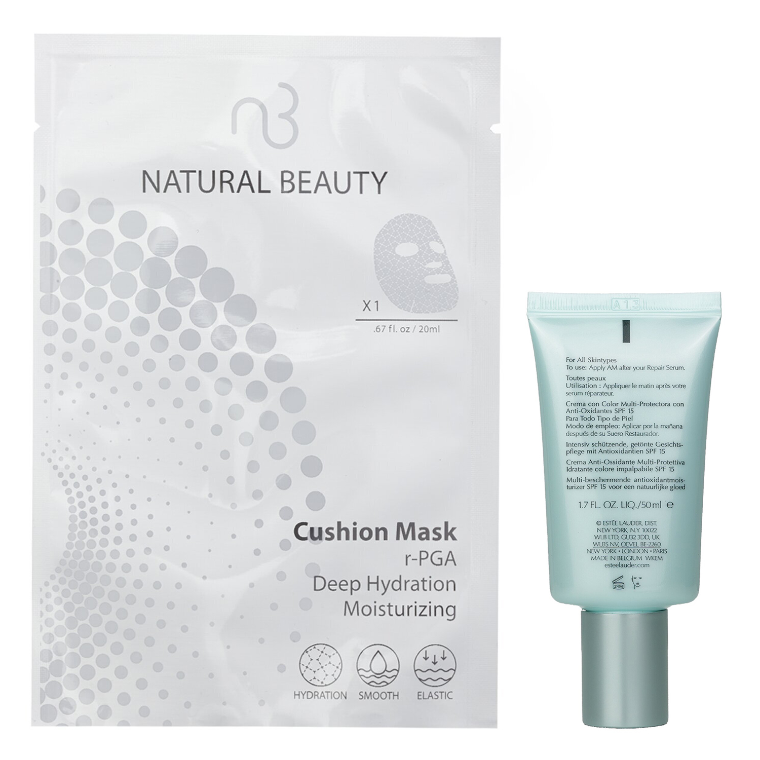 Estee Lauder Estee Lauder DayWear Sheer Tint Release Advanced Multi-Protection Anti-Oxidant Moisturizer SPF 15 50ml X Natural Beauty r-PGA Deep Hydration Moisturizing Cushion Mask (Exp Date: 01/2026) 6x 20ml 2pcs