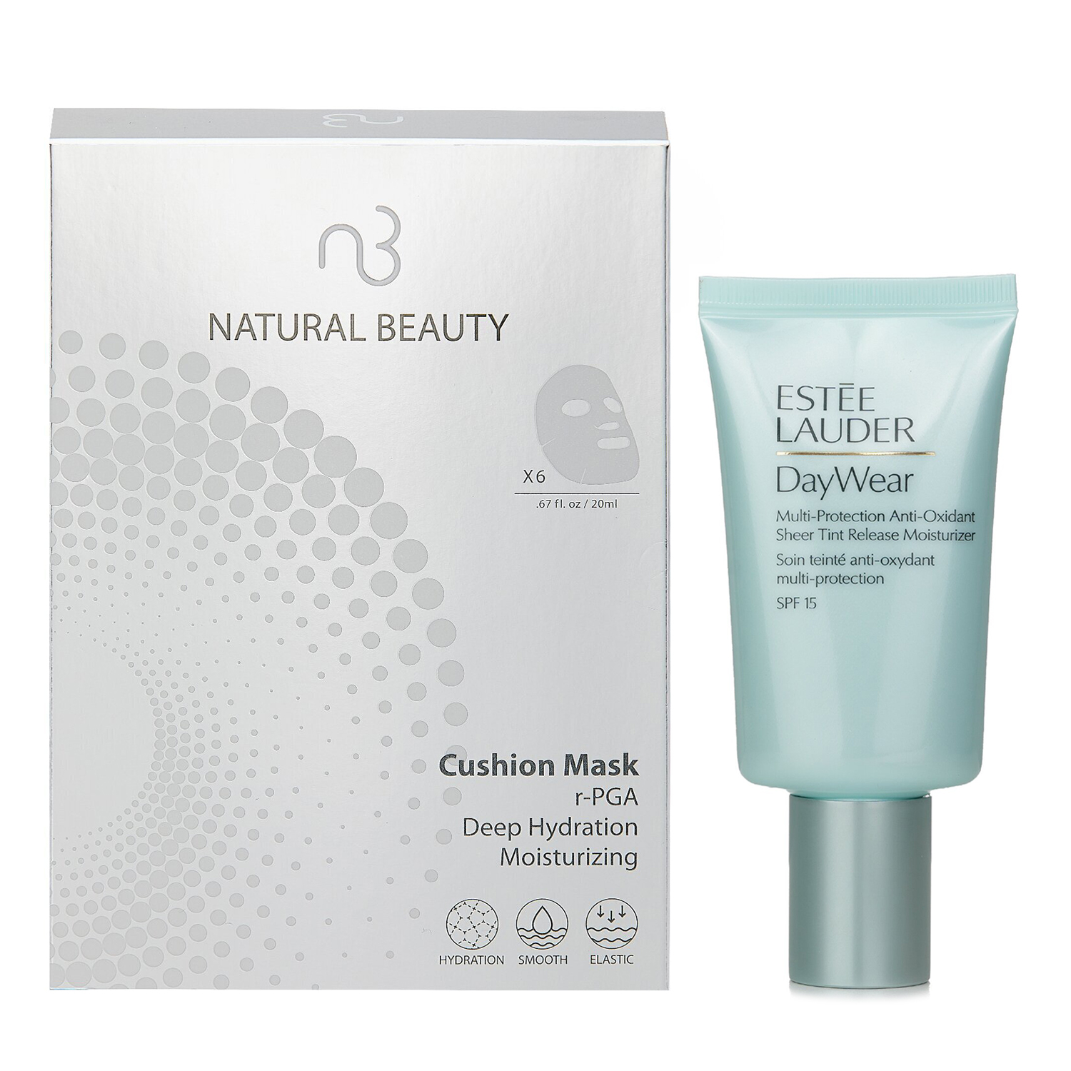 Estee Lauder Estee Lauder DayWear Sheer Tint Release Advanced Multi-Protection Anti-Oxidant Moisturizer SPF 15 50ml X Natural Beauty r-PGA Deep Hydration Moisturizing Cushion Mask (Exp Date: 01/2026) 6x 20ml 2pcs
