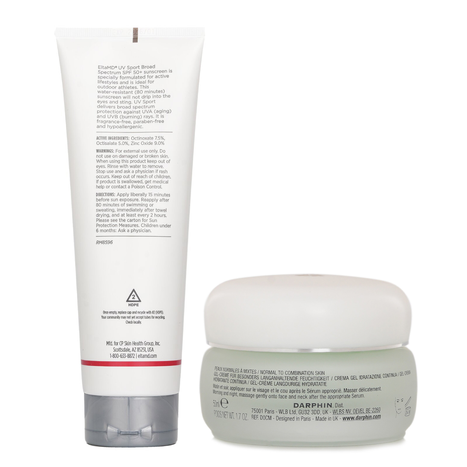 Darphin Darphin Hydraskin Light 50ml X EltaMD UV Sport Broad Spectrum SPF 50 226g 2pcs