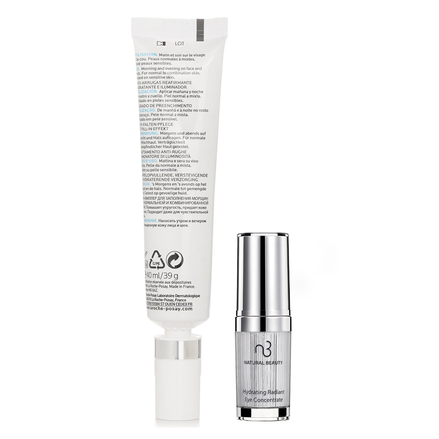 La Roche Posay La Roche Posay Pure Vitamin C Light Anti-Wrinkle Firming Moisturising Filler 30ml X Natural Beauty Hydrating Radiant Eye Concentrate (Exp Date: 02/2026) 15ml 2pcs