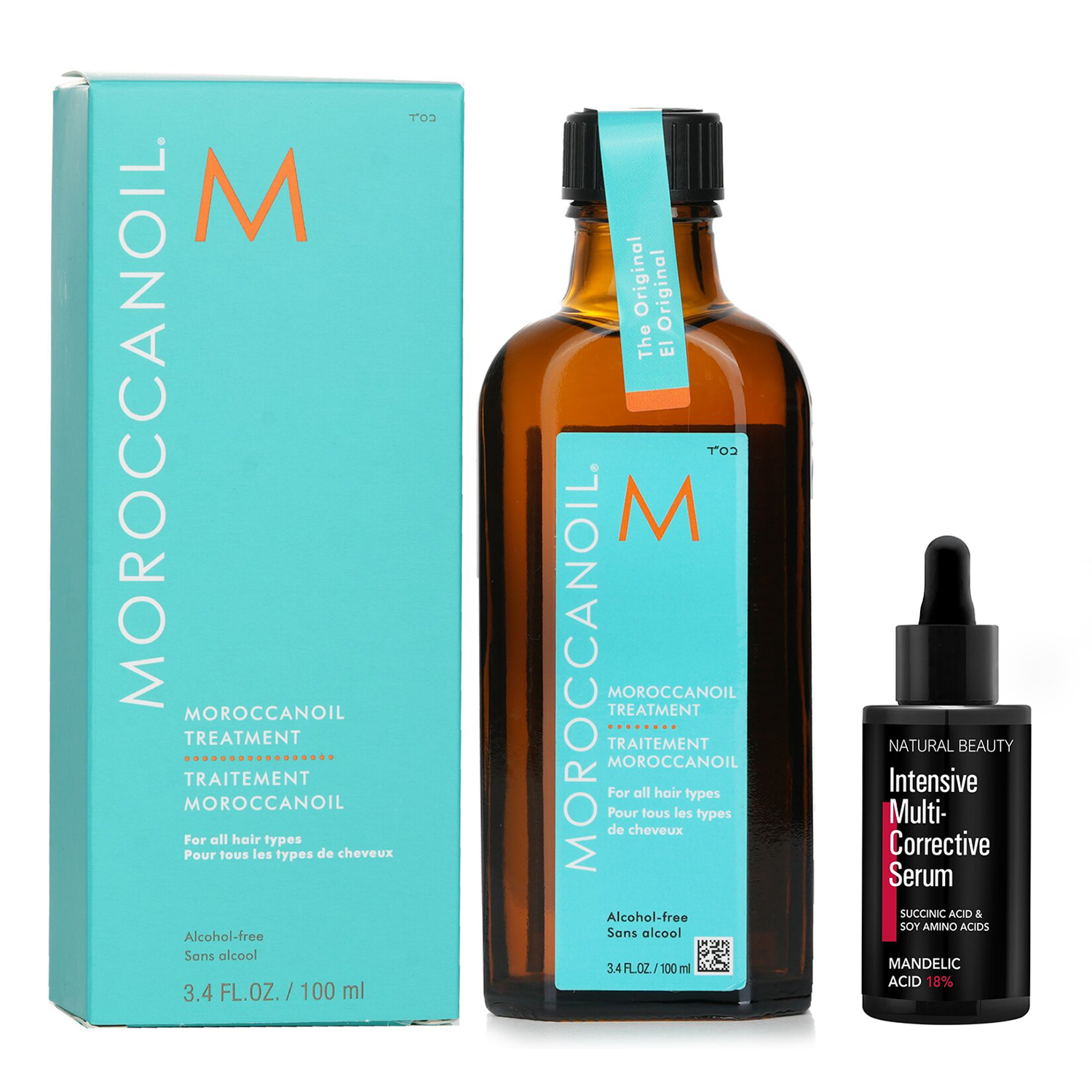 Moroccanoil Moroccanoil Moroccanoil Treatment - Original (For All Hair Types) 100ml X Natural Beauty Intensive Multi-Corrective Serum - Mandelic Acid 18% (Exp Date: 12/2025) 35ml 2pcs