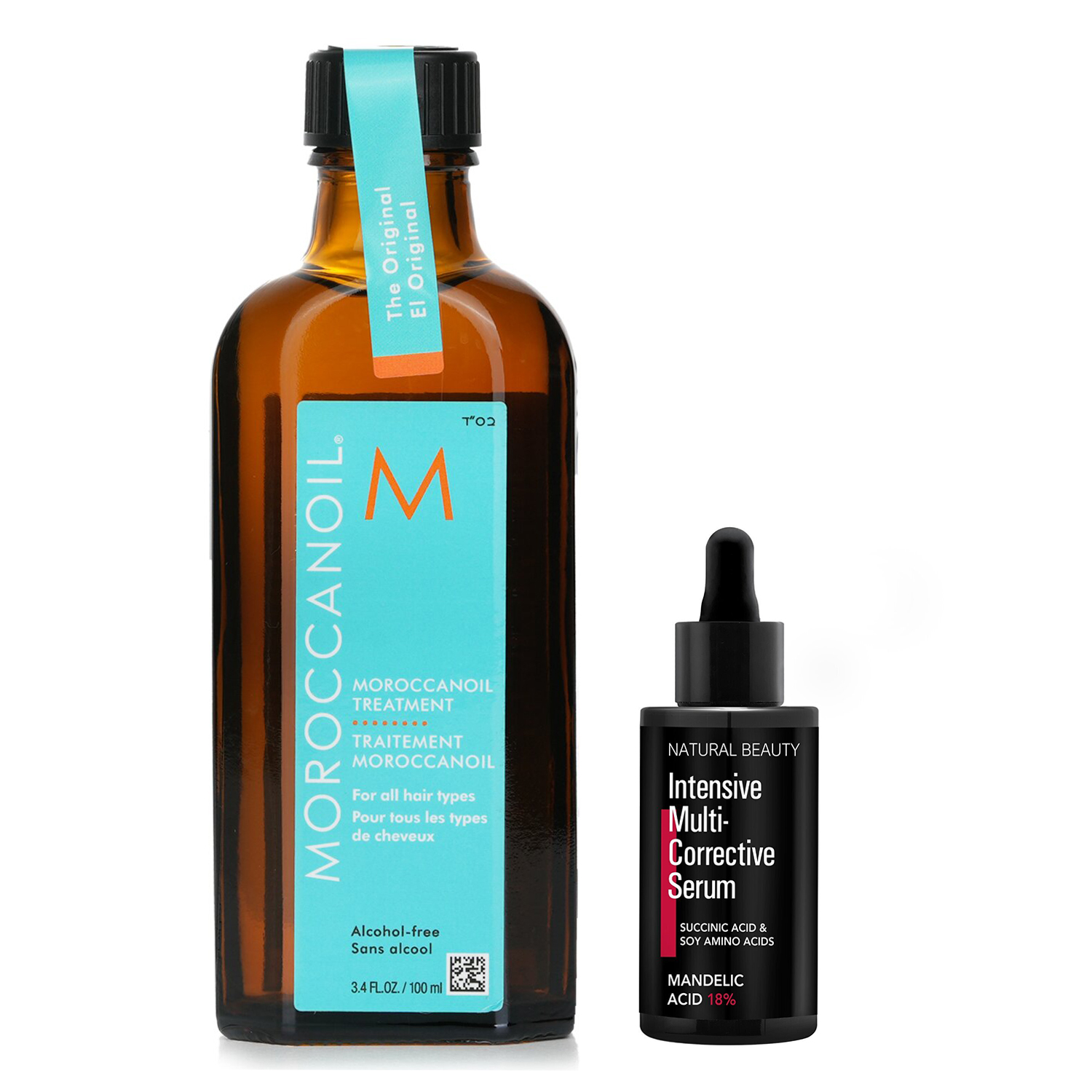 Moroccanoil Moroccanoil Moroccanoil Treatment - Original (For All Hair Types) 100ml X Natural Beauty Intensive Multi-Corrective Serum - Mandelic Acid 18% (Exp Date: 12/2025) 35ml 2pcs