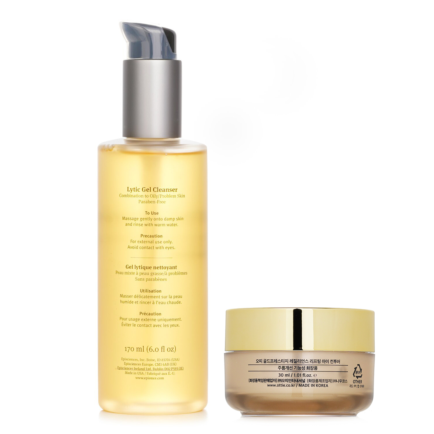 Epionce Epionce Lytic Gel Cleanser - For Combination to Oily/ Problem Skin 170ml X Ottie Gold Prestige Resilience Lifting Eye Contour 30ml 2pcs
