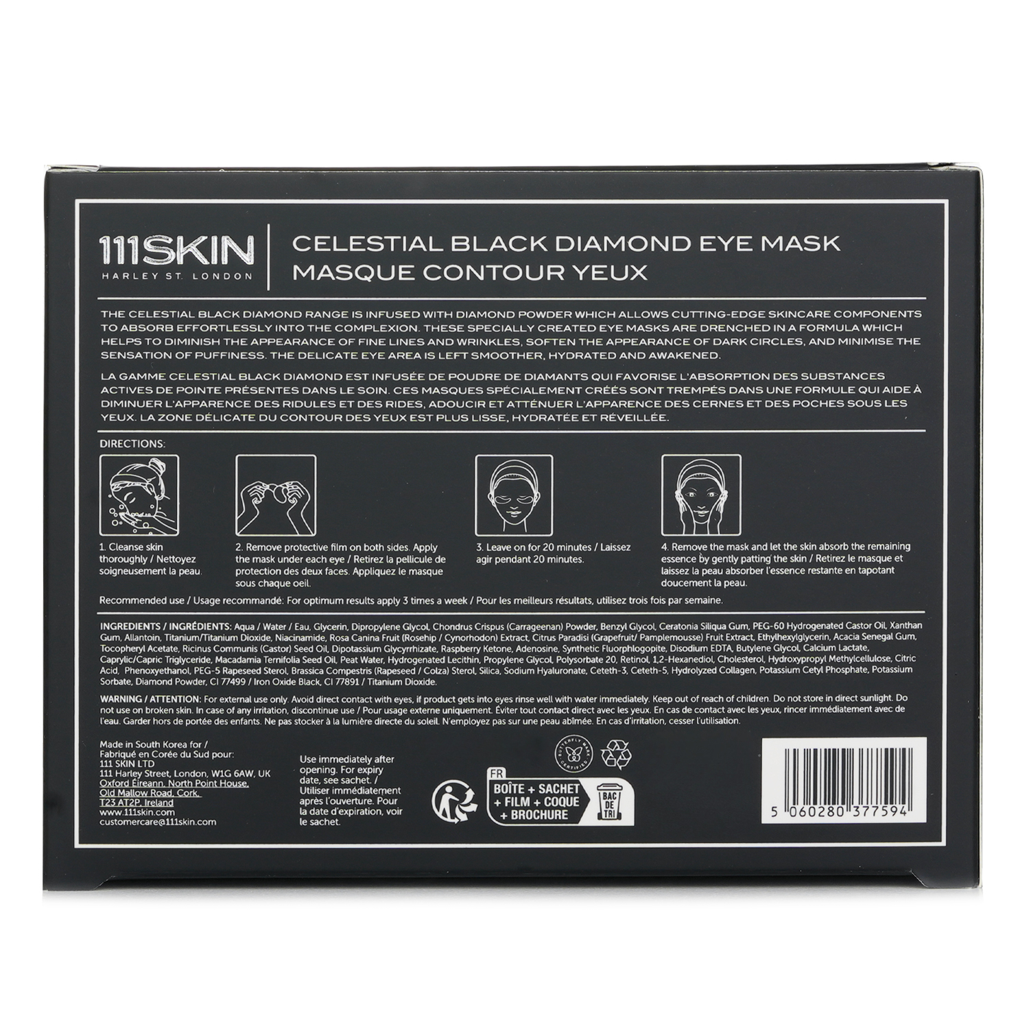 111skin Celestial Black Diamond Eye Mask 8x 6ml