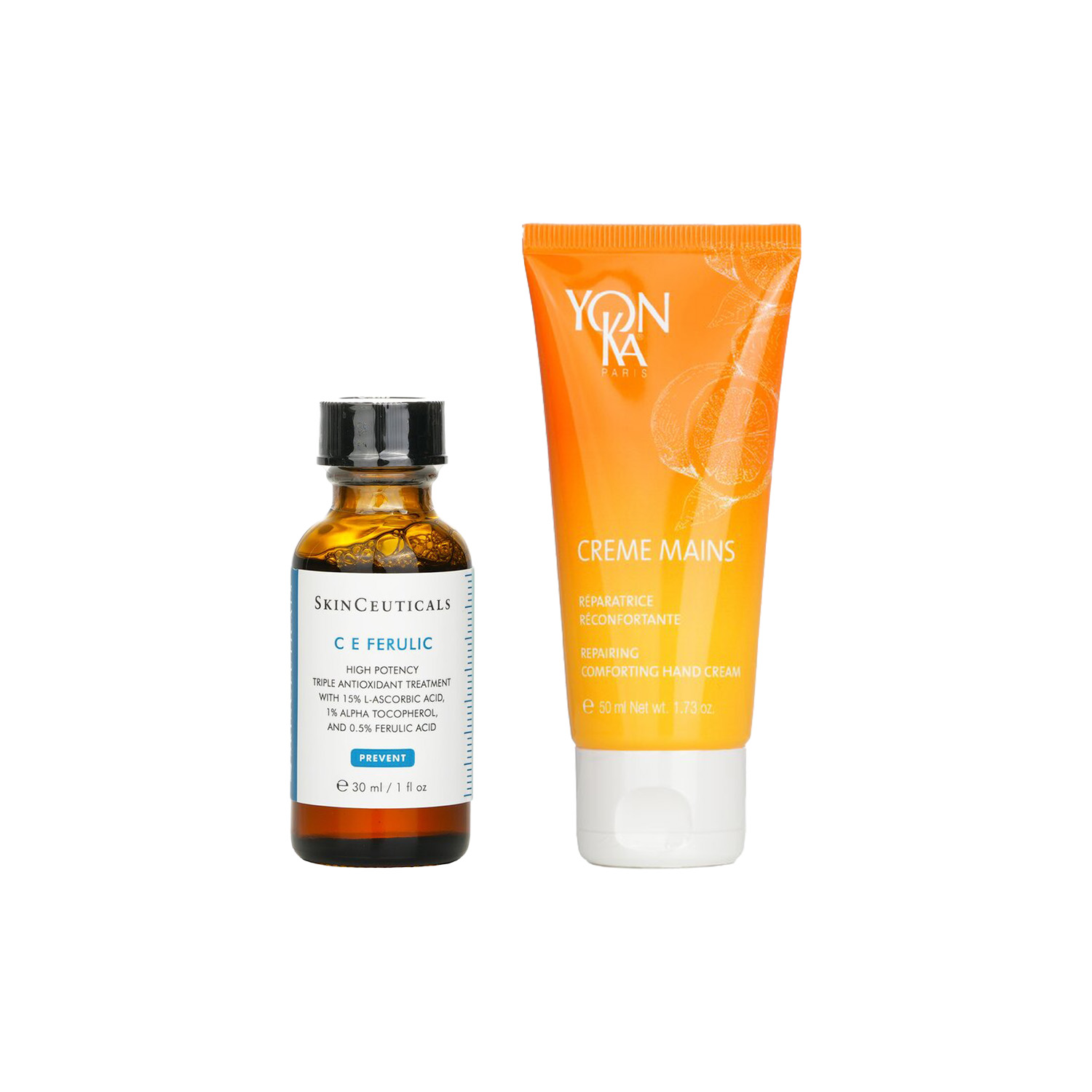 Skin Ceuticals C E Ferulic High Potency Triple Antioxidant Treatment X Creme Mains Repairing, Comforting Hand Cream - Mandarin(Exp Date:31/1 2pcs