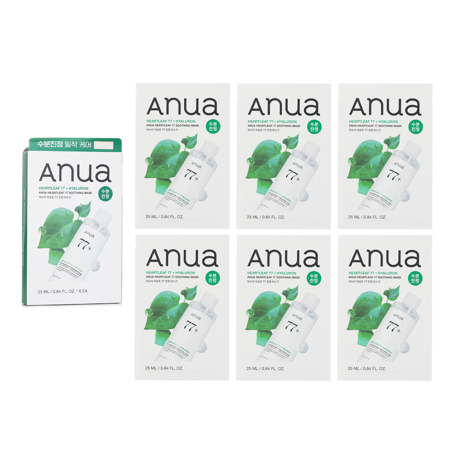 Anua Heartleaf 77 Soothing Mask 6 x 25ml