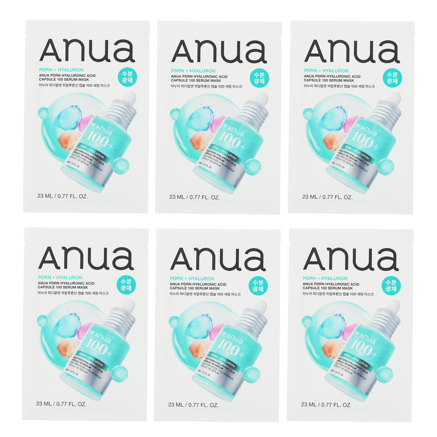 Anua PDRN Hyaluronic Acid Capsule 100 Serum Mask 6 x 23ml