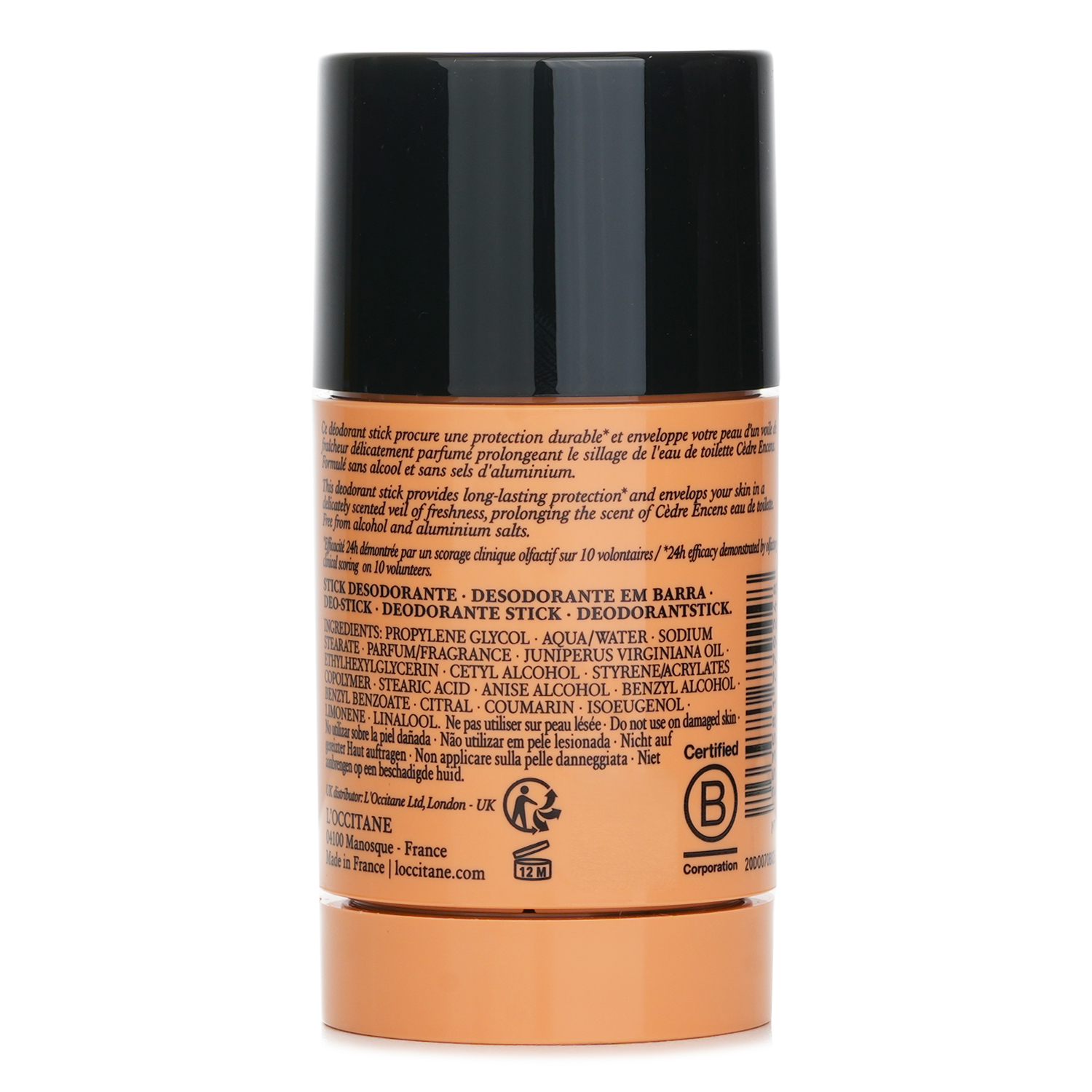 L'Occitane Cedre Encens Stick Deodorant 70g