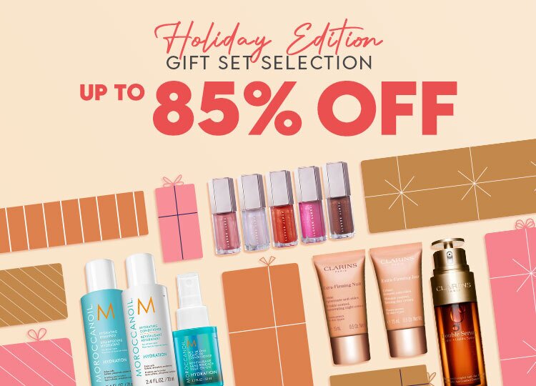 beauty, cosmetics, skincare, sale, clarins, shiseido, lancome, dermalogica, clinique, elizabeth arden, estee lauder, skii, moroccanoil, fenty beauty, huda beauty, kiehls
