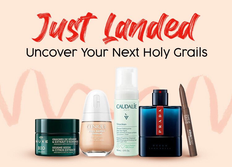 new arrivals, skincare, makeup, haircare, cosmetics, perfume, cologne, make up for ever, prada, caudalie, clinique, nuxe, clarins, clinique, shiseido