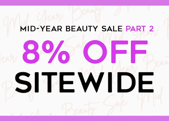 mid-year sale, skincare, makeup, fragrance, beauty, cosmetics, clarins, shiseido, lancome, dermalogica, clinique, christian dior, haircare, aveda, moroccanoil, tigi, elizabeth arden. diptyque, skii, jo malone